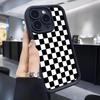 Black & White Checkered Groove Case for iPhone 15/16/17