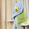 Large Beach Tote Bag Shoulder Knit Bag Tote Beach Crocheted Large Capacity Elastic Solid Color Great Load Bearing Handbag