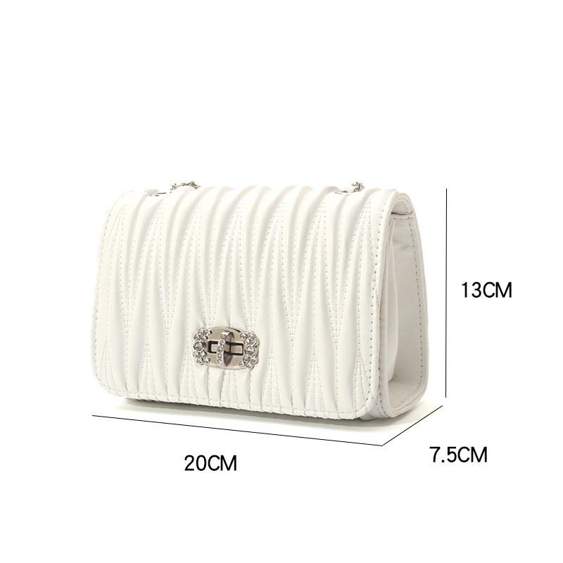 IELGY Casual Chain Pleated Messenger Bag Fashion Square Bag