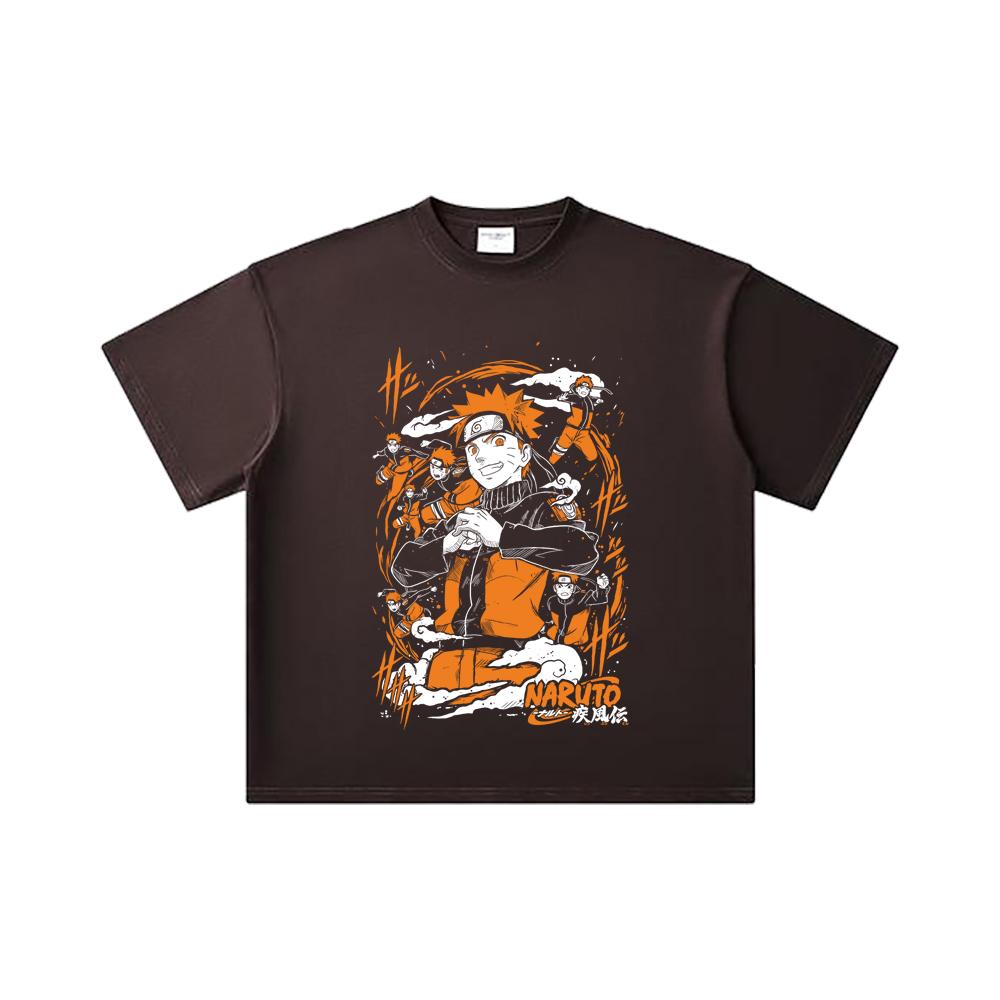 260 GSM Double Yarn 32 Count 100% Cotton Naruto V1 Print Unisex Heavy Cotton T Shirt