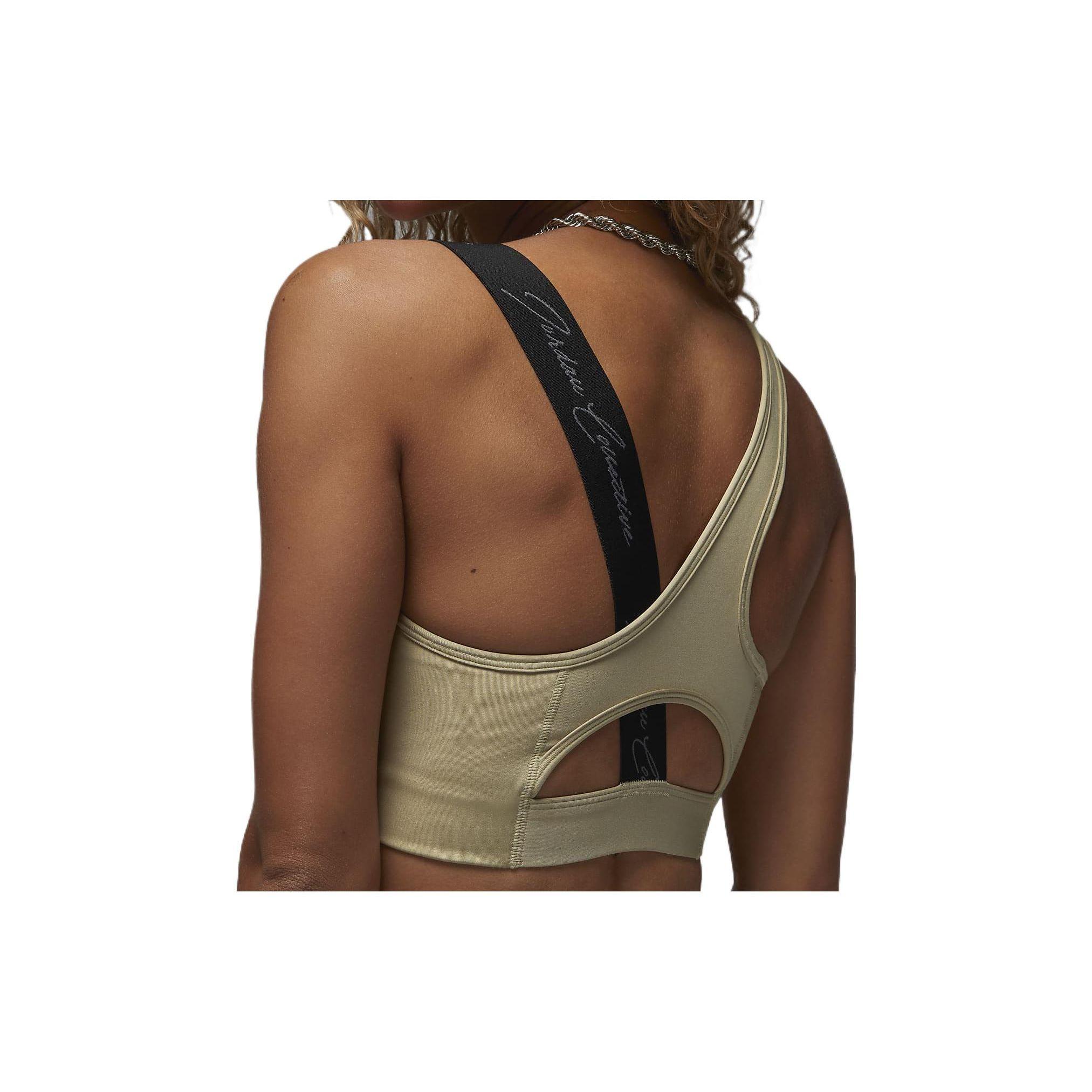 Jordan Paris Womens Collective Solid Logo Print Асимметричный спортивный бюстгальтер — фото 3