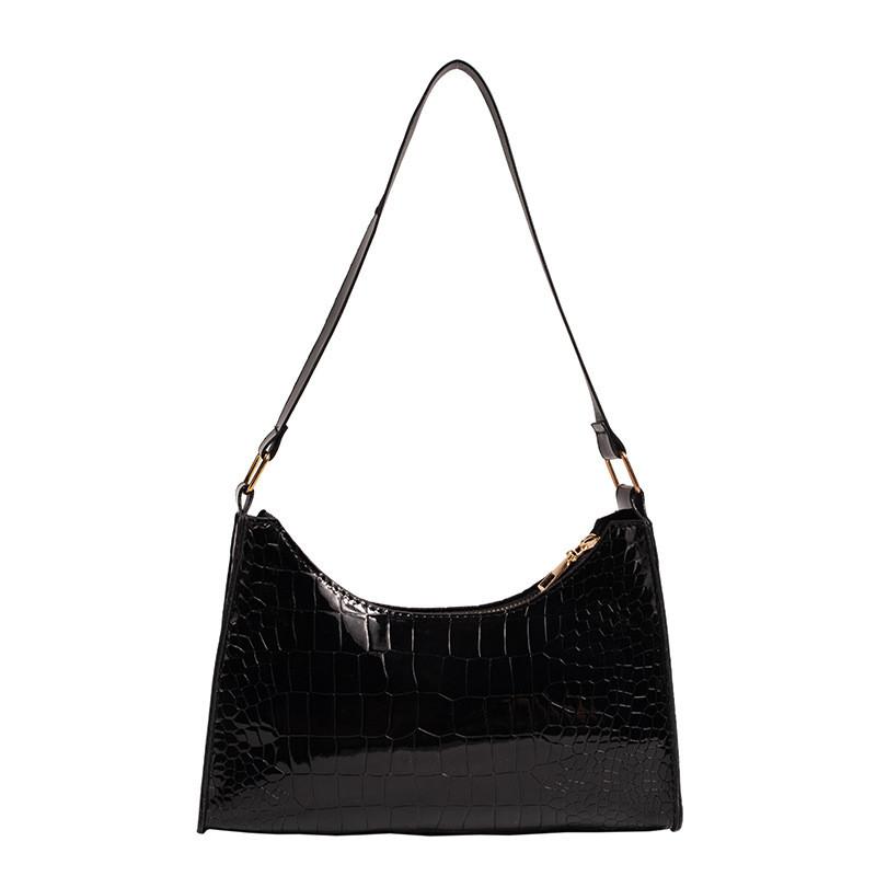 Stylish Stone Pattern Solid Color Shoulder Bag In Chic Vintage Design For Women