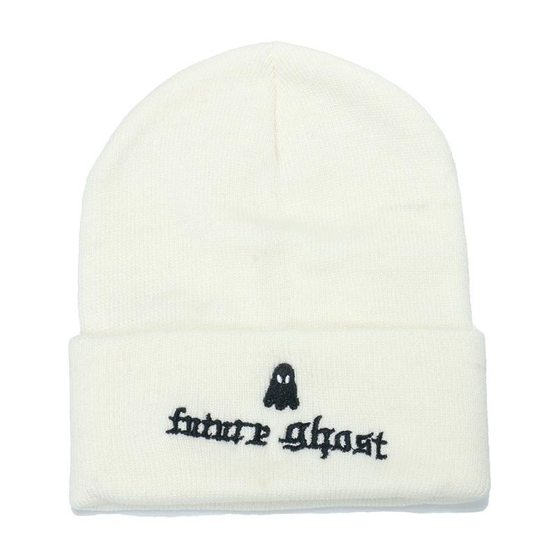 Autumn and Winter Men's and Women's Outdoor Warm Wool Hat Pullover Cold Hat Halloween Pumpkin Skull Embroidery Knitted Hat