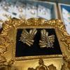 Fashion Russian Russian Gold Woven Texture Stud Earrings, Inlaid With Zircon Design Temperament Retro Stud Earrings
