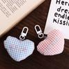 Plaid Fresh Backpack Decoration Stuffed Cotton Heart Lanyard Casual Love Bag Pendant  Gift