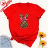 Leopard Bunny Girly Easter Shirt Easter Bunny Sweater Holiday Animal Print TShirt Leopard Print Lover Sweatshirt Unisex Clothes