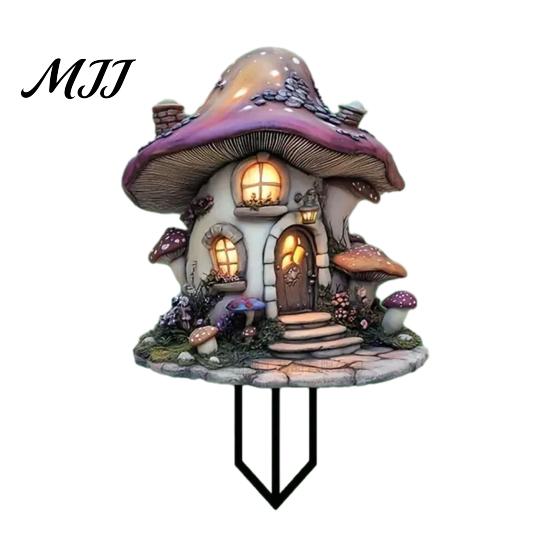 Decorative Plant Inserts Fairy Garden Stake, 2D Acrylic Cute Animal Yard Art Backyard Landscaping Supplies Tale Cottage Ornament for Patio Flower Bed