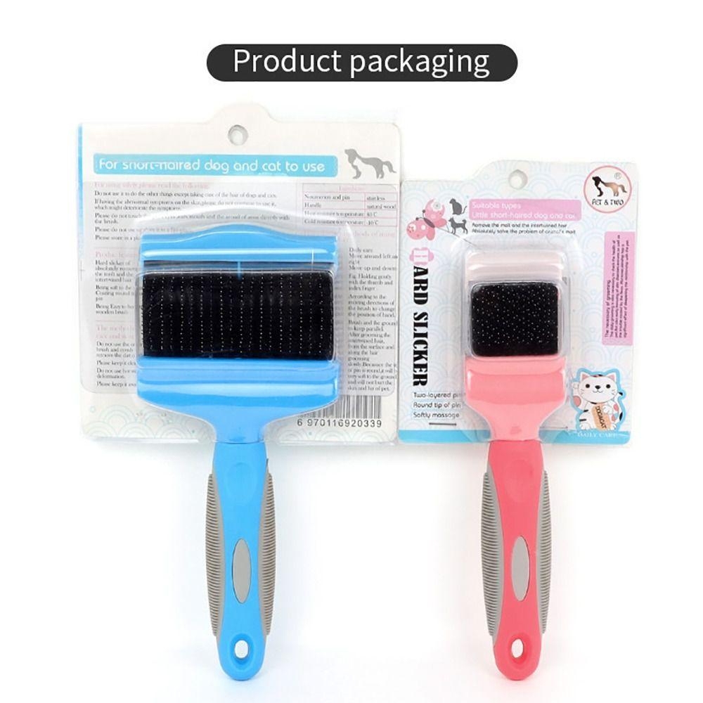 Stainless Steel Pet Hair Brush Pet Grooming Double Sided Pet Hair Detangling Comb Non-slip Grip Pet Hair Cleaning Comb Dogs