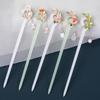 Pearl Chinese Style Hair Stick Acetic Acid Flower Hairpin Cute Hanfu Hair Clip  Daily