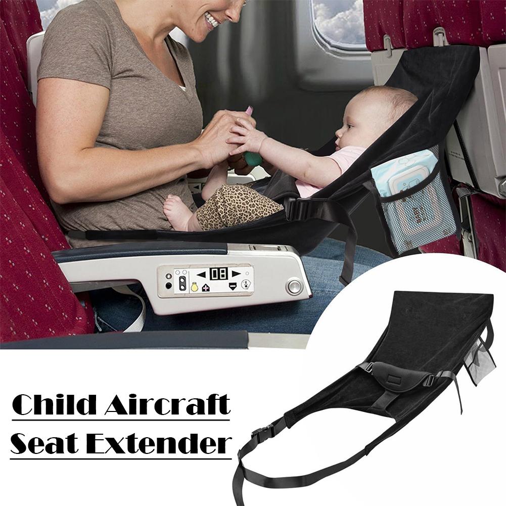 Travel Airplane Bed For Baby Pedals Bed Kids Airplane Seat Extender with Side Pocket Portable Foot Rest Hammock Car Sleep Crib