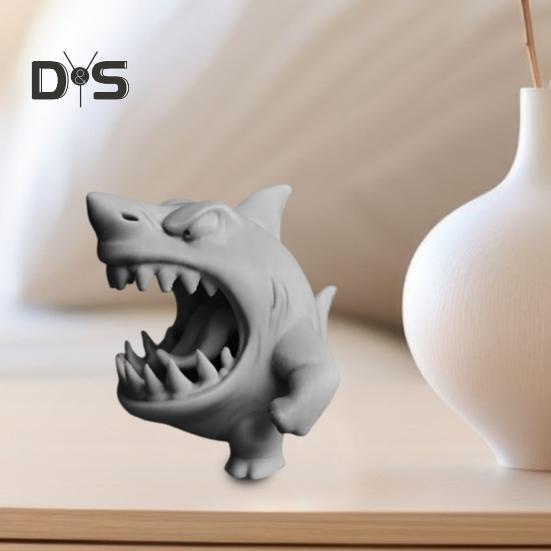 Roaring In Anger Animal Figurine 3D Printed Dog Rabbit Shark Elephant Statue Sculpture Home Office Bookshelf Desktop Decoration Ornament