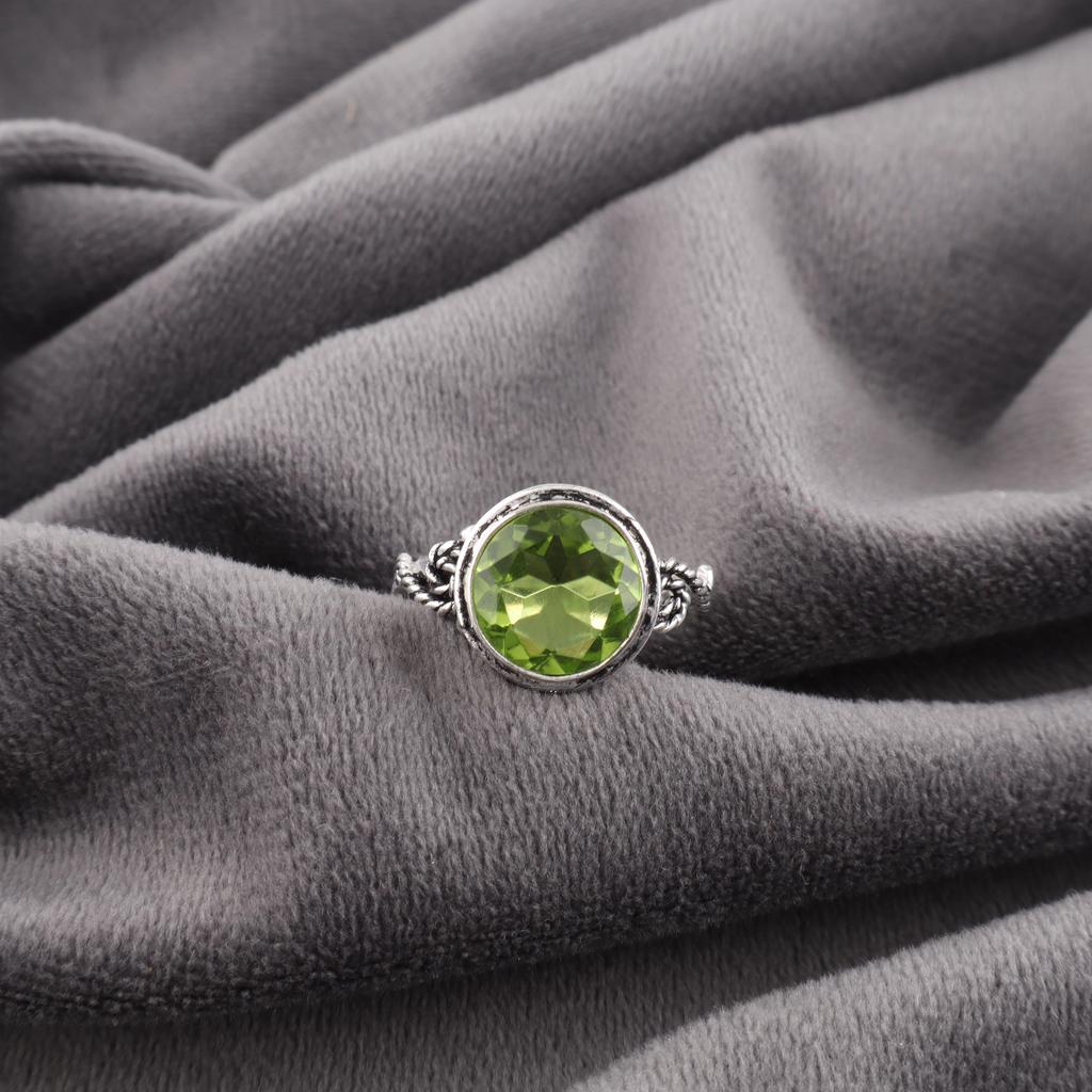Peridot Jewelry, 925 Solid Sterling Silver Ring, Handmade Gemstone Jewelry Ring For Thanksgiving Gift