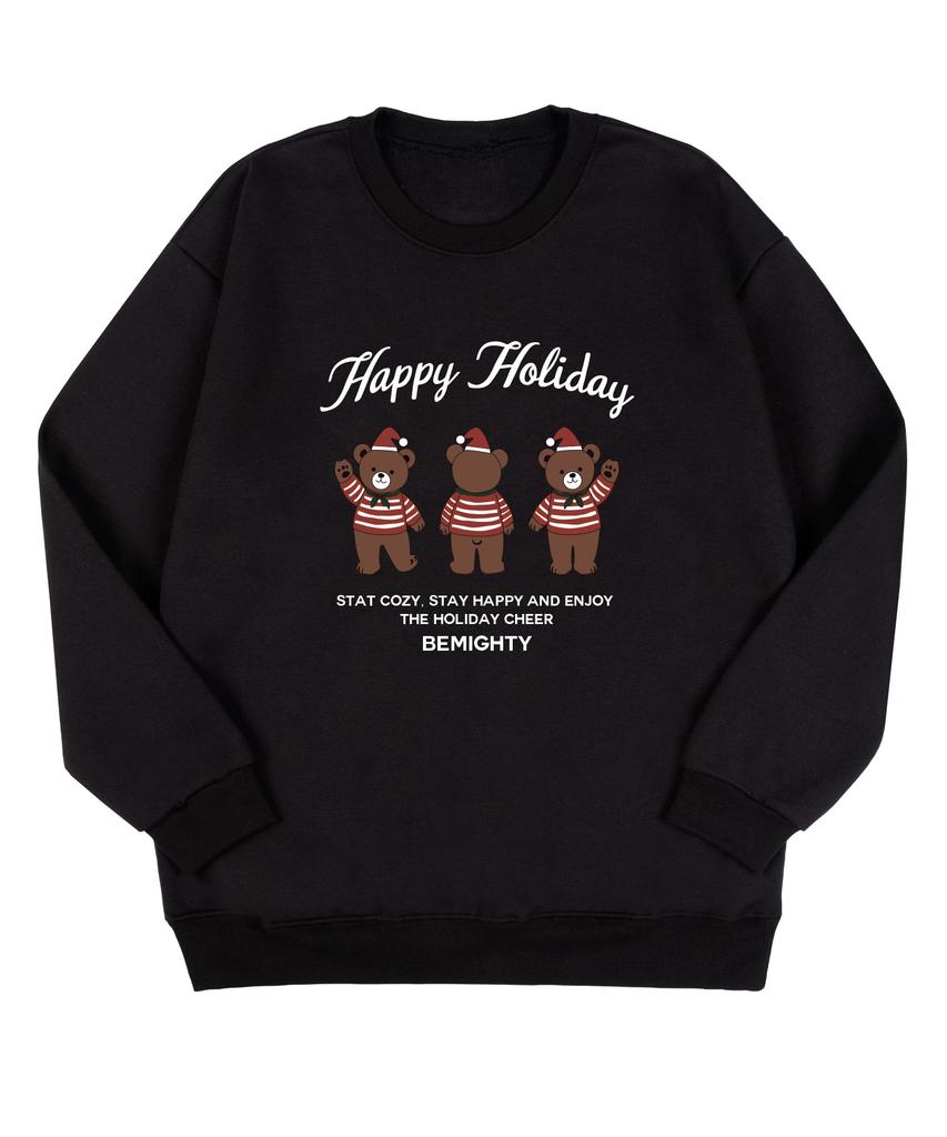 BEMIGHTY Happy Holiday Brushed Oversized Sweatshirt [Melan Grey]