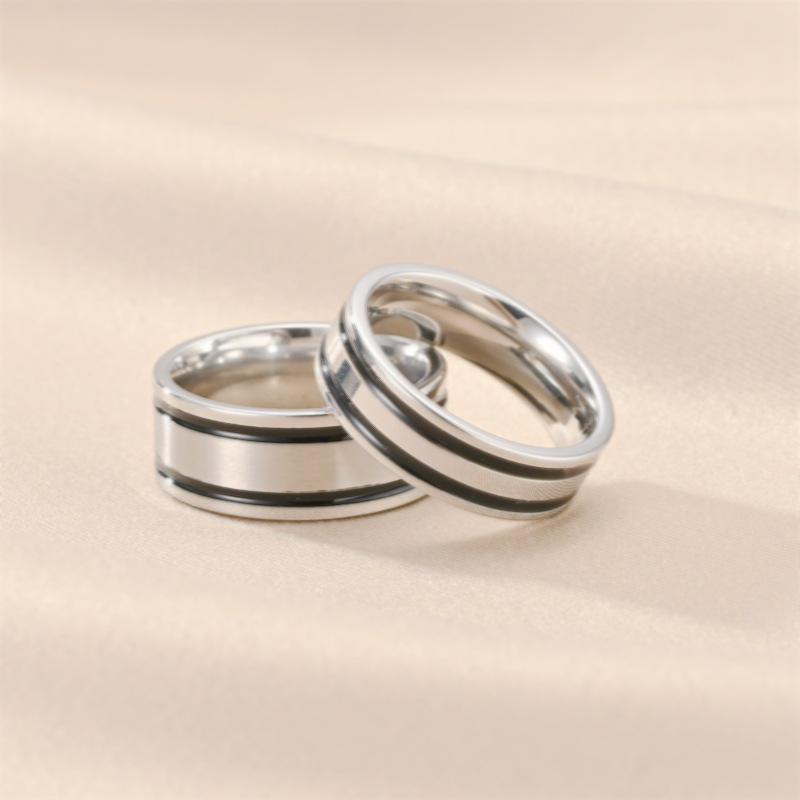 Men's European & American Fashion Titanium Steel Oil Drip Ring - Simple, Popular, Plain Band Couple Design.