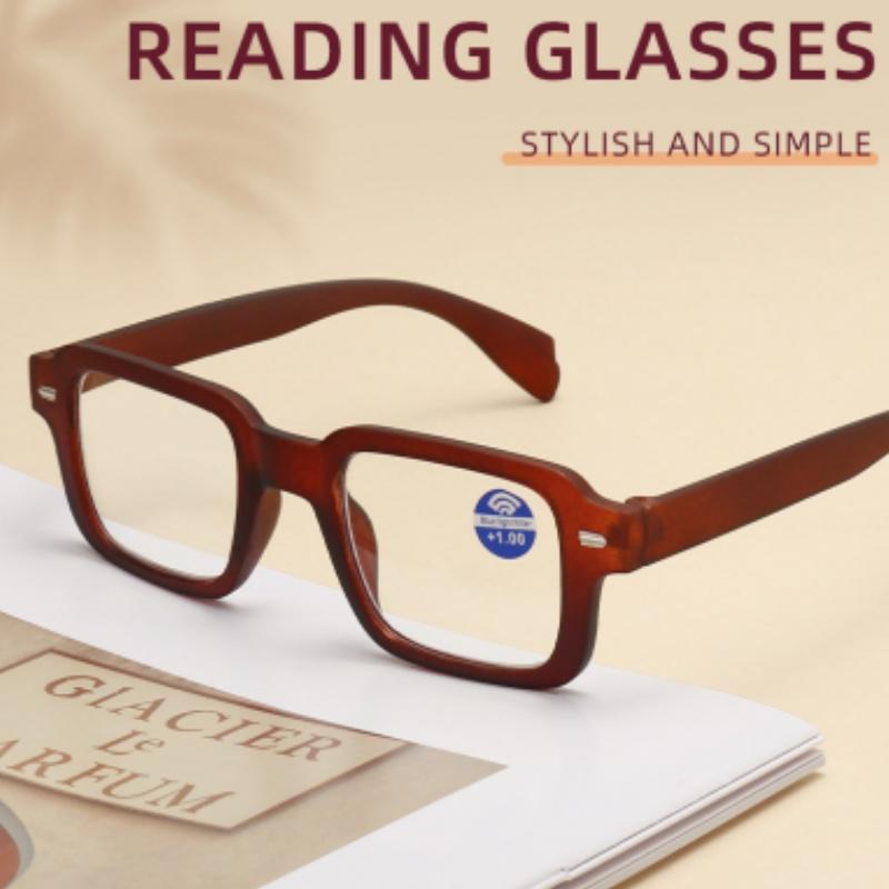 Men Square Reading Glasses Women Green Anti-Blue Light Reading Glasses Eye Protection Presbyopia Eyeglasses +1.0 +1.5 To +4.0