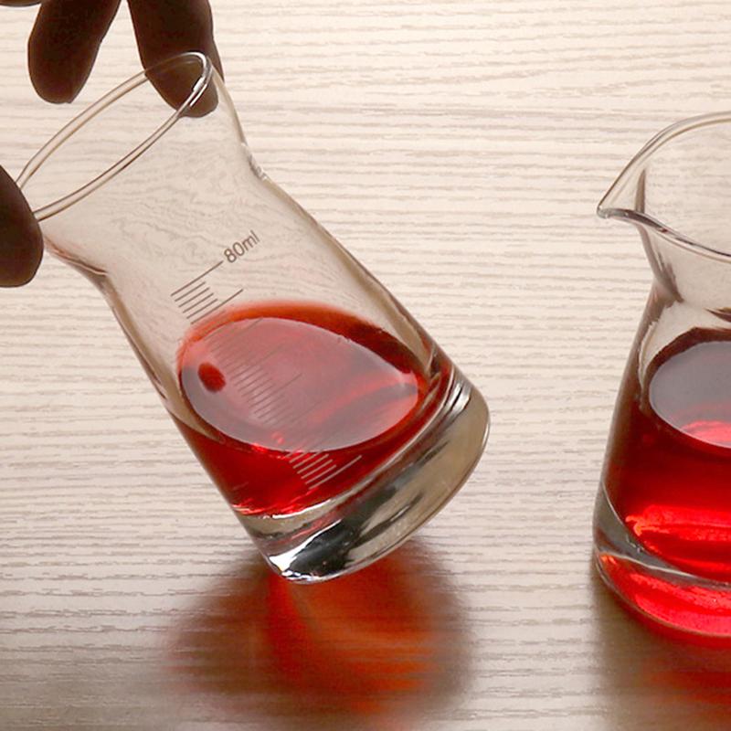 2 Stück Weindosierer Set 125ml Vertikalstreifen Transparent und 80ml mit Skala Spirituosenwerkzeug Haushaltsgläser Sets Großhandel Tassen