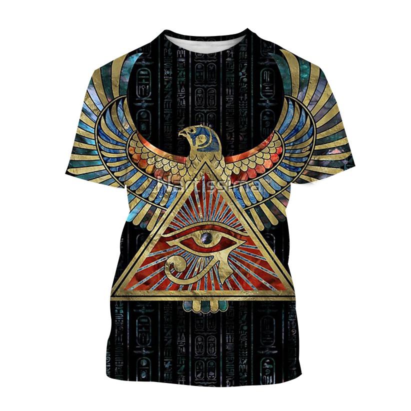 T-Shirts der altägyptischen Kunst Gott Auge Ägyptens 3D-Druck Herren Damen Neu Kurzarm T-Shirt Harajuku Y2k Oberteile Tees Kinderkleidung