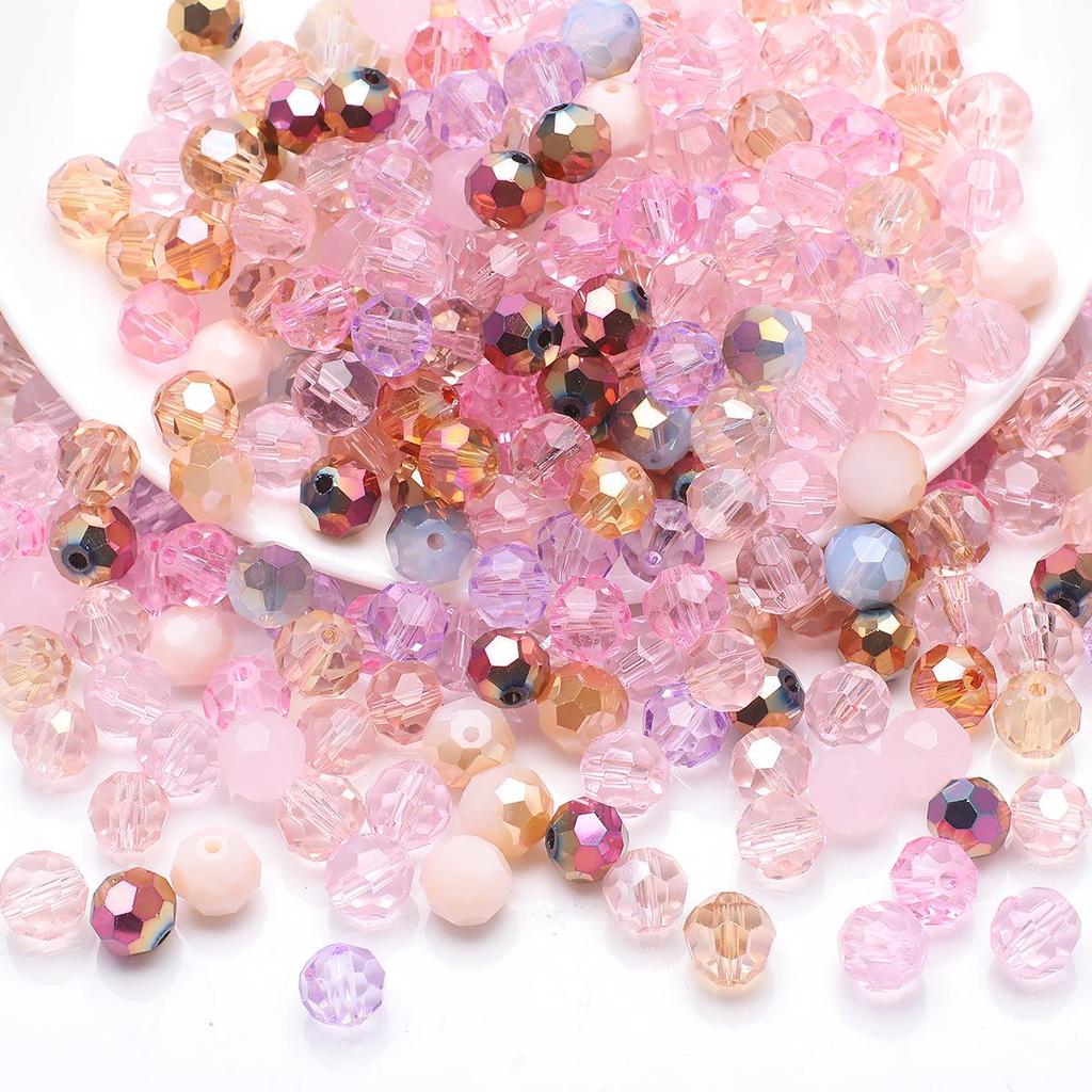 32 Colorful Crystal Glass Football Beads for DIY Jewelry and Phone Chains