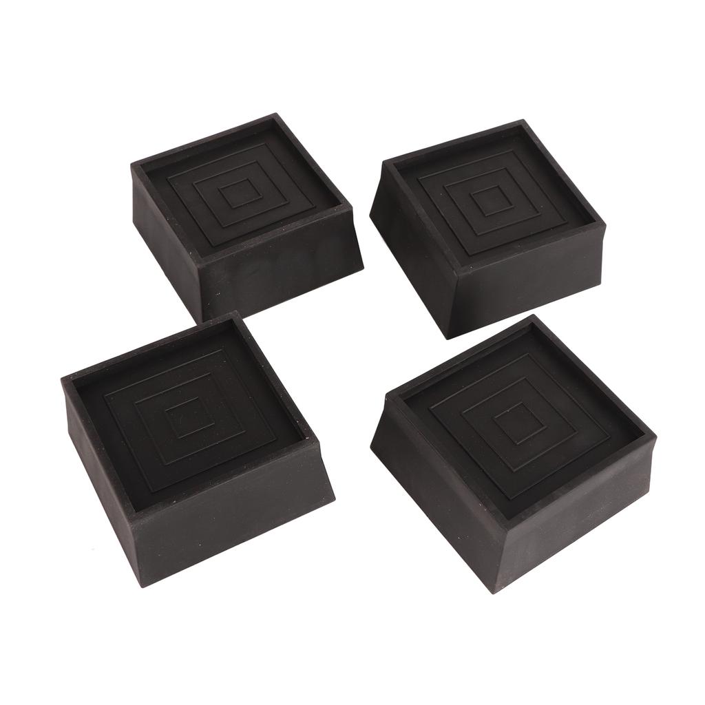 Furniture Riser 2 Inch Stackable TPU Square Desk Riser Heavy Duty Waterproof Anti Slip Black Heighten Riser Bed Lift