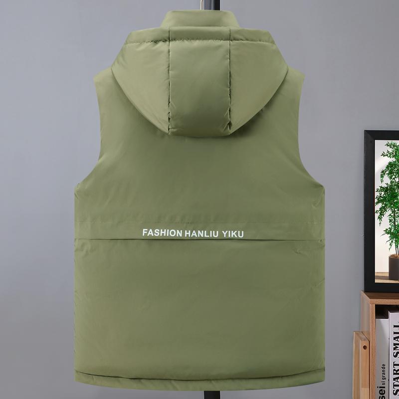 Plus Size S-8XL Winter Sleeveless Parkas Man Outerwears Waterproof Fashion Men's Warm Vest Hooded