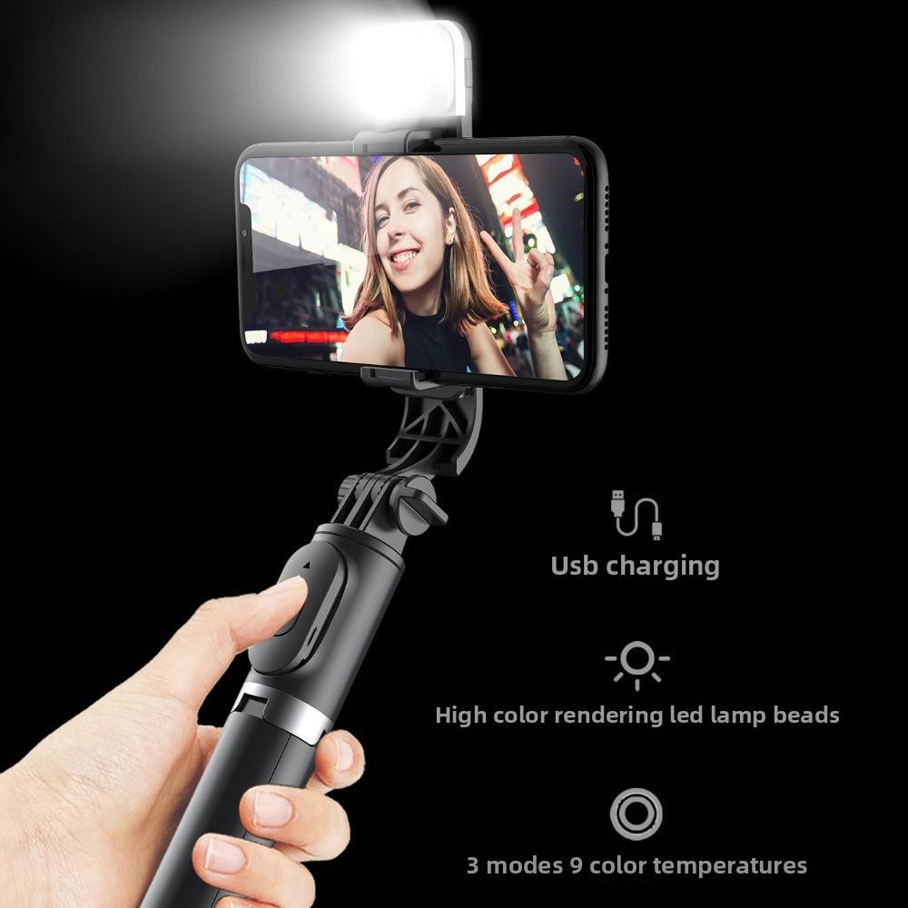 Portable Bluetooth Selfie Stick White Fill Light Telescopic Selfie Stick  Phone Accessories