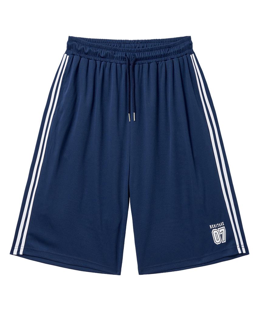 MOZMOZ Sporty Air Mesh Jersey Track Shorts Navy