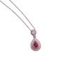 Rose Gold Plated Cultivated Ruby Emerald Colored Treasure Droplet Pendant Necklace Women'S Fashion Emerald Clavicle Chain