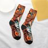 1 Pair All-Season Crew Socks Pop Beauty Pattern Print Polyester Stocking for Casual Sports & Outdoor Men & Women