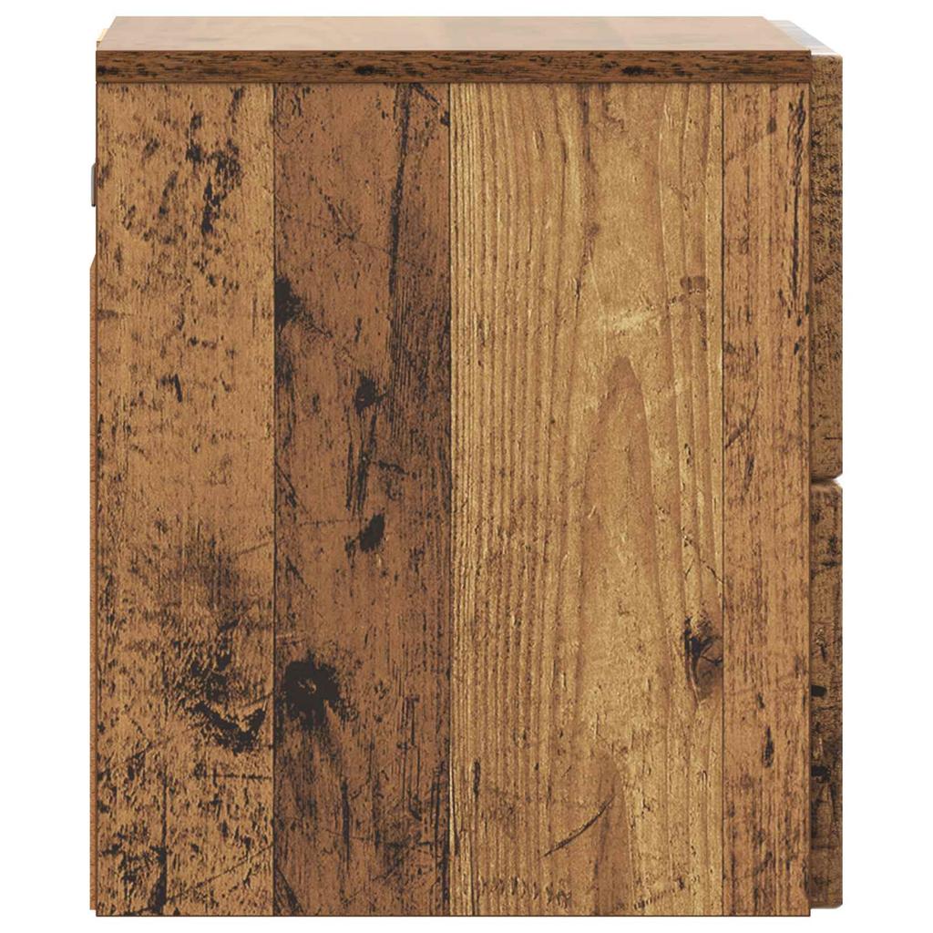 Wall Mounted Nightstand Reclaimed Wood Look 33 x 34.5 x 40 cm