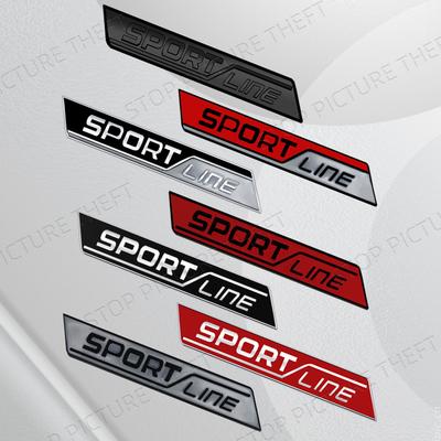 JBIW9 Metal Alloy Sport Line Logo Car Grille Badge Trunk Sticker Decoration Emblem For Fabia Octavia Citigo Rapid Kodiaq Karoq