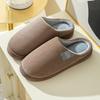 Autumn and Winter Cotton Slippers Women's Indoor Home Silent Non-slip Velvet Warm Slippers Couple Cartoon Bear Cotton Drag Men