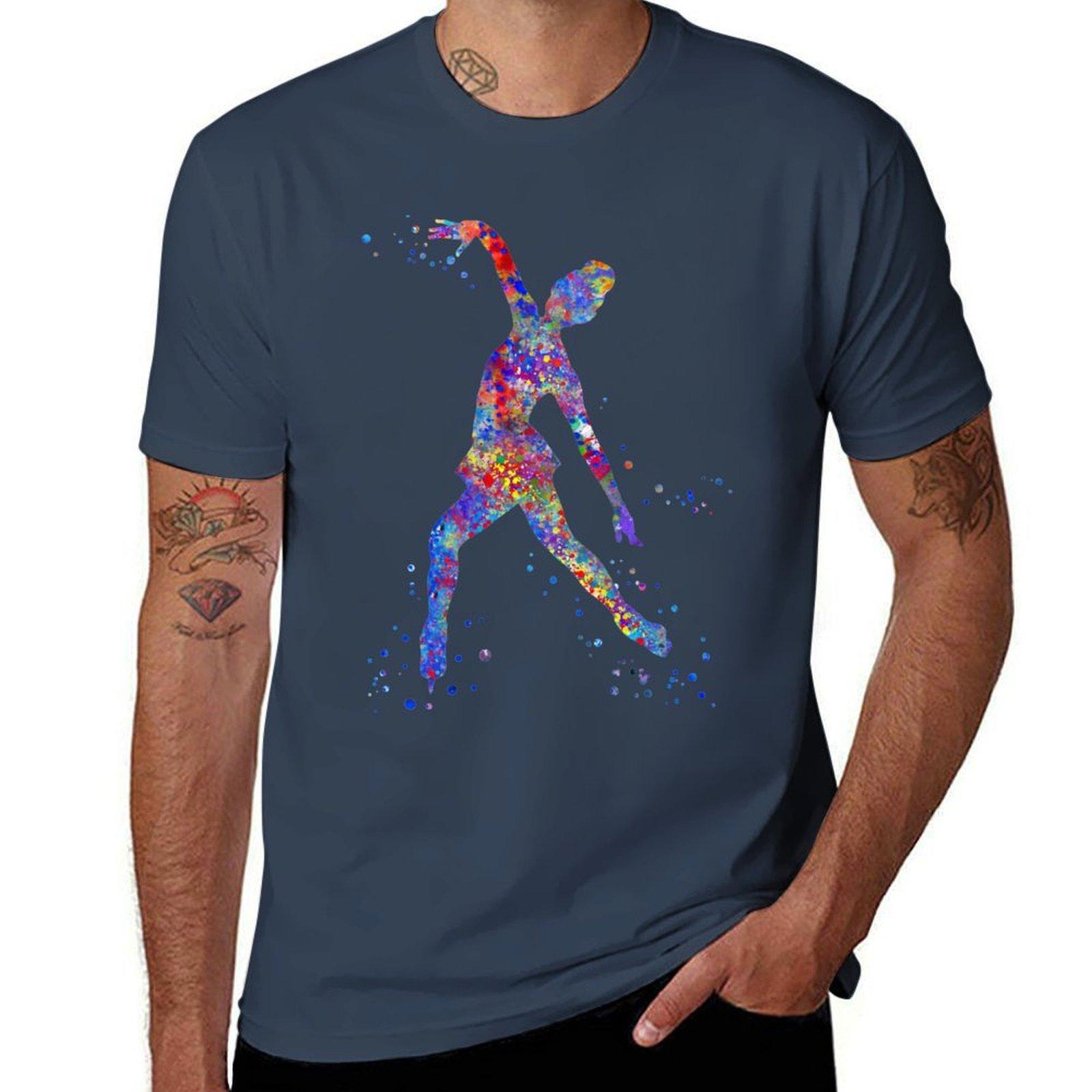 Ice Skating Ice Skating Girl Tshirt Street Fashion Casual Tee Shirt S