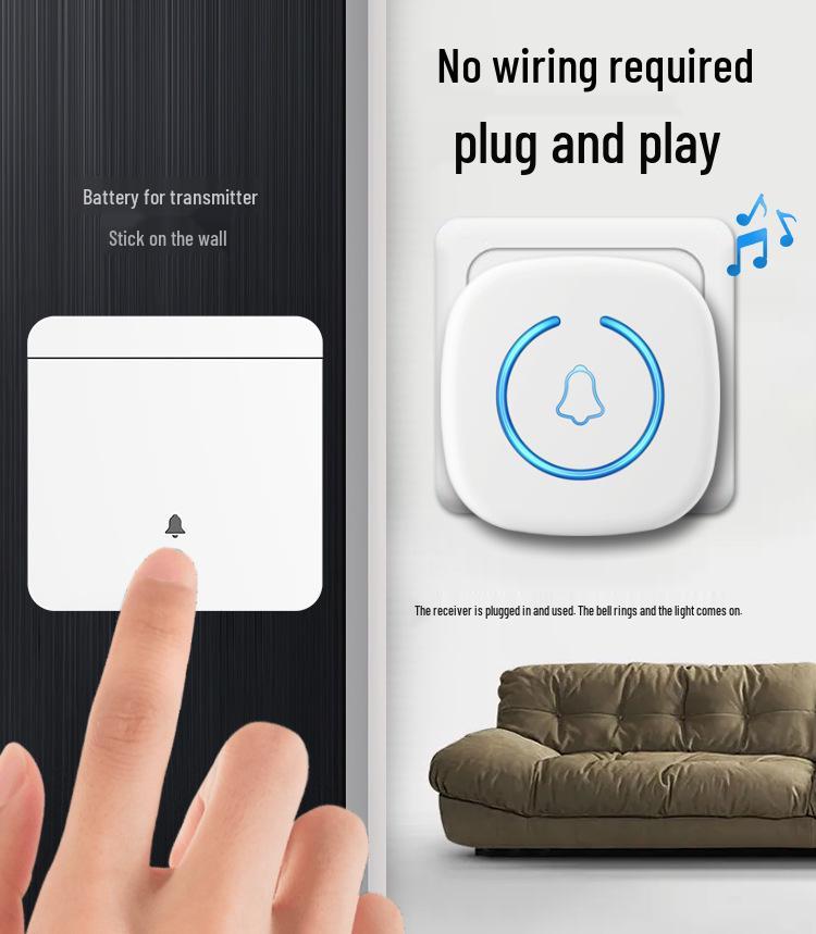Waterproof Wireless Remote Doorbell, Ultra-Long Range, 86 Button, Electronic Ding Dong for Home and Villa