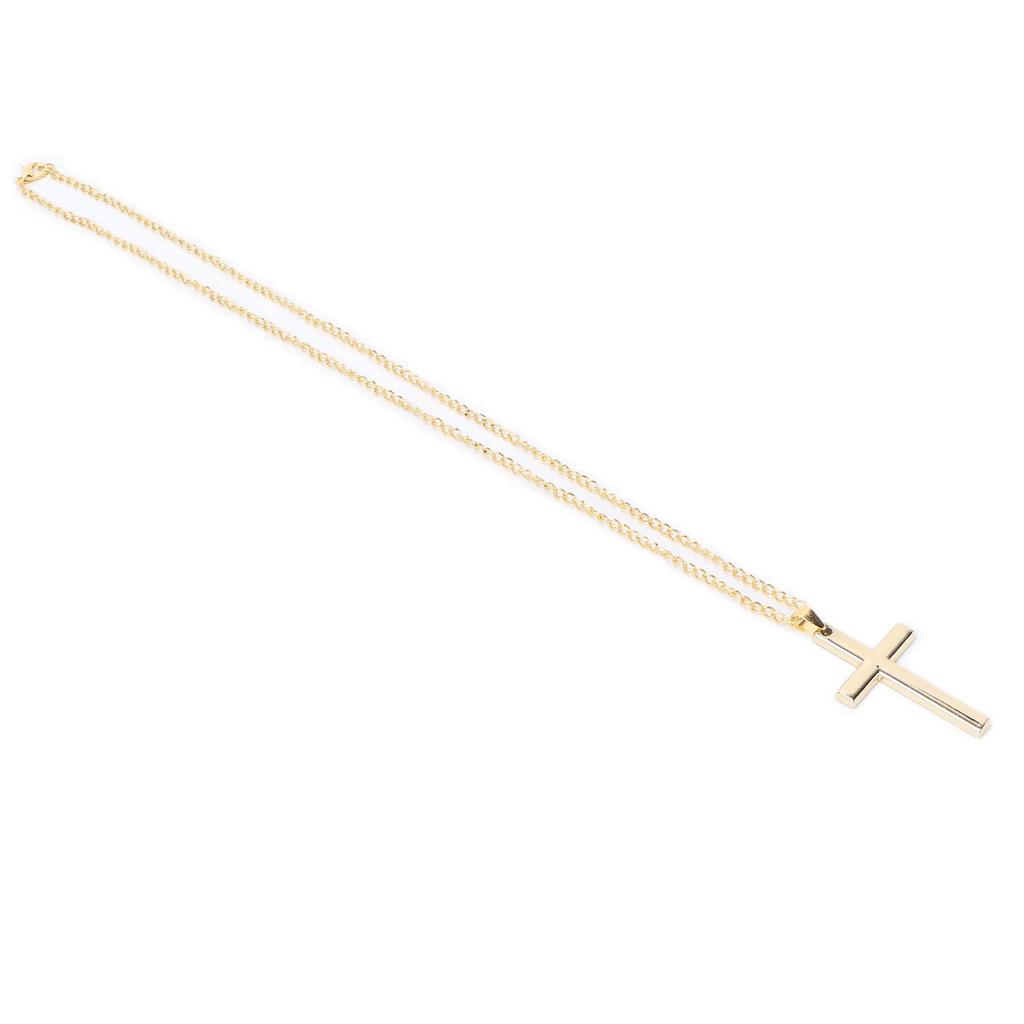 Unisex Temperament Cross Pendant Necklace Jewelry Rood Sweater Alloy Chain Easy MatchingGold