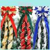 Large Festive Christmas Bow Ornament For Tree Topper In Elegant Red Gold Color
