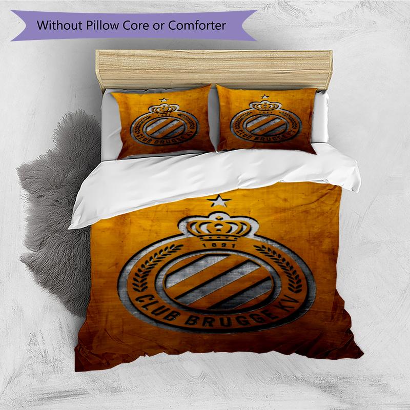 3pcs Duvet Cover Set (1*Duvet Cover + 2*Pillowcase, Without Core), Club Brugge K V Print Bedding Set, Bedroom Decor, All‑Season, Gift