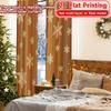 2D Flat Printing  2pcs Golden Flurries Pattern Chic Curtains Versatile Fabric Curtains Holiday Use for Translucent