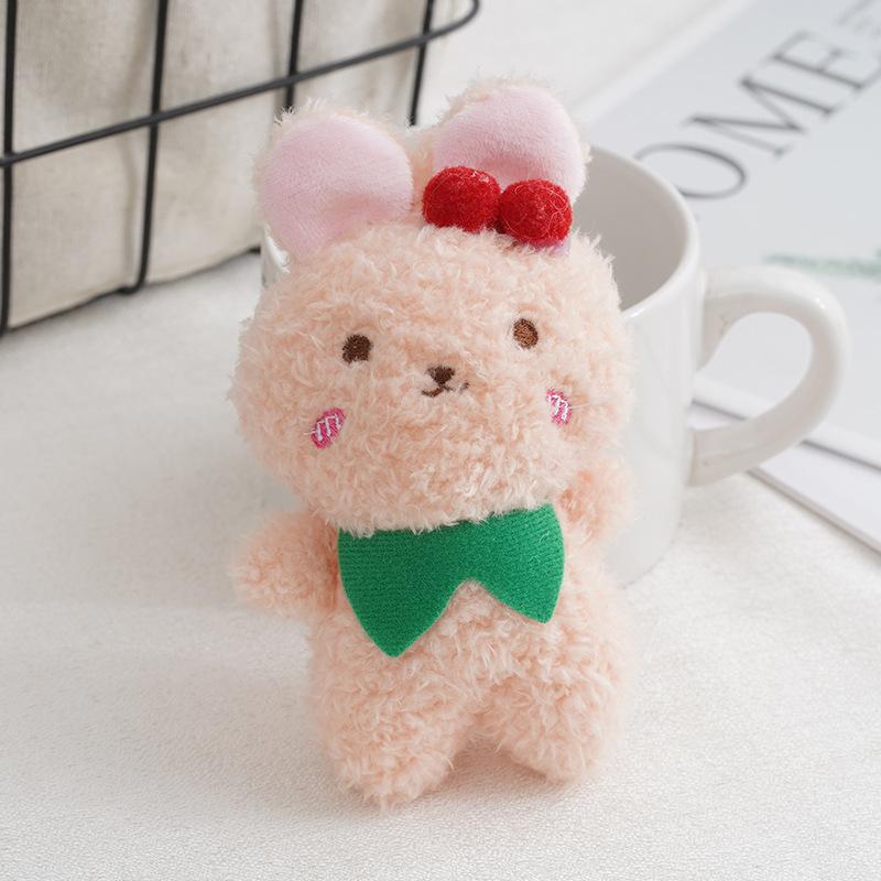 

Cute And Soft Cherry Rabbit Plush Toy Mini Teddy Bear Charm For Girls Handbags рожевий