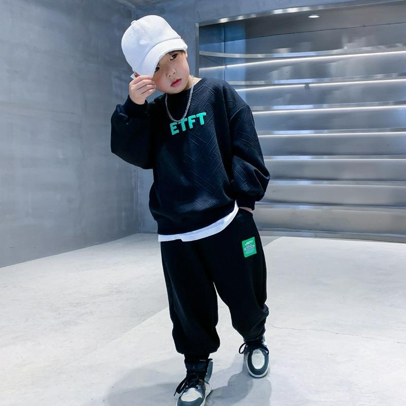 Children s Clothing, Boys  Suits, Autumn Clothes, Children s Clothes, Handsome, Big Children s Sweaters, Spring and Autumn Tide Brands 120 чёрный