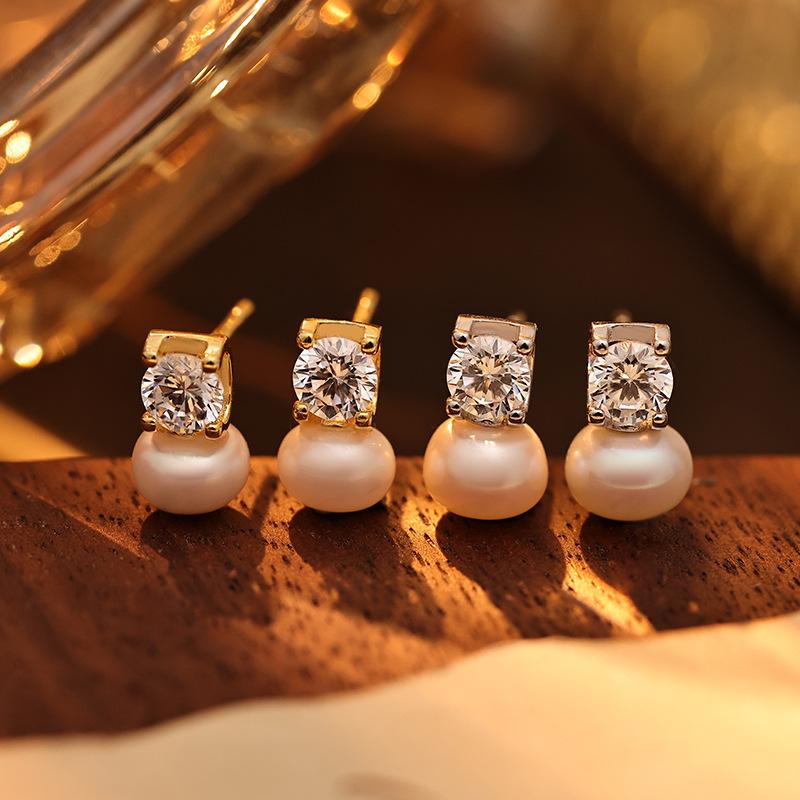 Banyan Tree Zircon Pearl S925 Silver Earrings for Women - Stylish Commuter Jewelry Trend