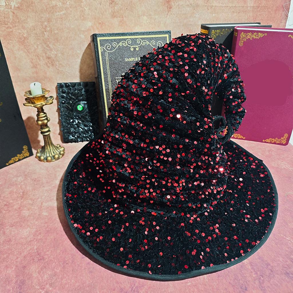 1pc Witch Hat Halloween Witch Hat Sequin Hexenbiest Hat Scene Atmosphere Holiday Party Dress Up Hat Party Accessories