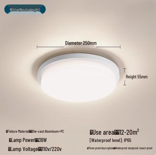 LED Waterproof Outdoor Light for Entrance, Balcony, Corridor, Terrace, and Gazebo