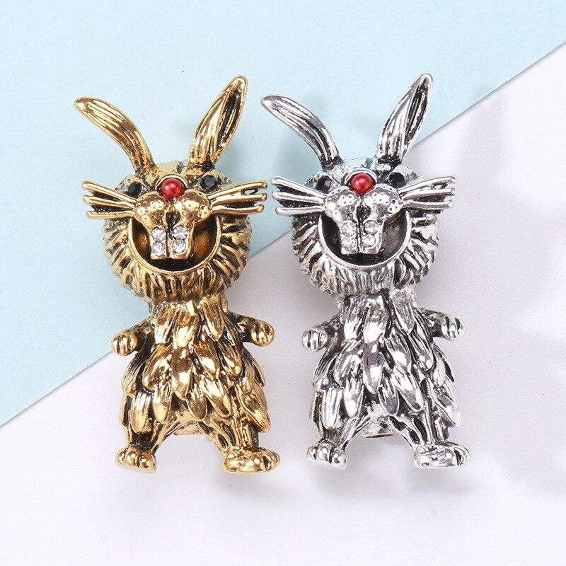 Blucome Nette Persönlichkeit Kaninchen Glasbrosche Mädchen Kleidung Schal Denim Mantel Pins Zubehör