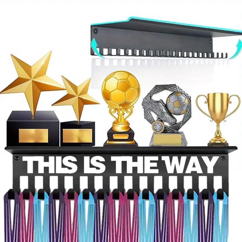 Medaillen-Ausstellungsständer mit 15 Haken, Wandmontierter Pokalständer, Schlüsselhaken, Geeignet für Medaillen, Bänder und Dekorationen, Raumdekoration