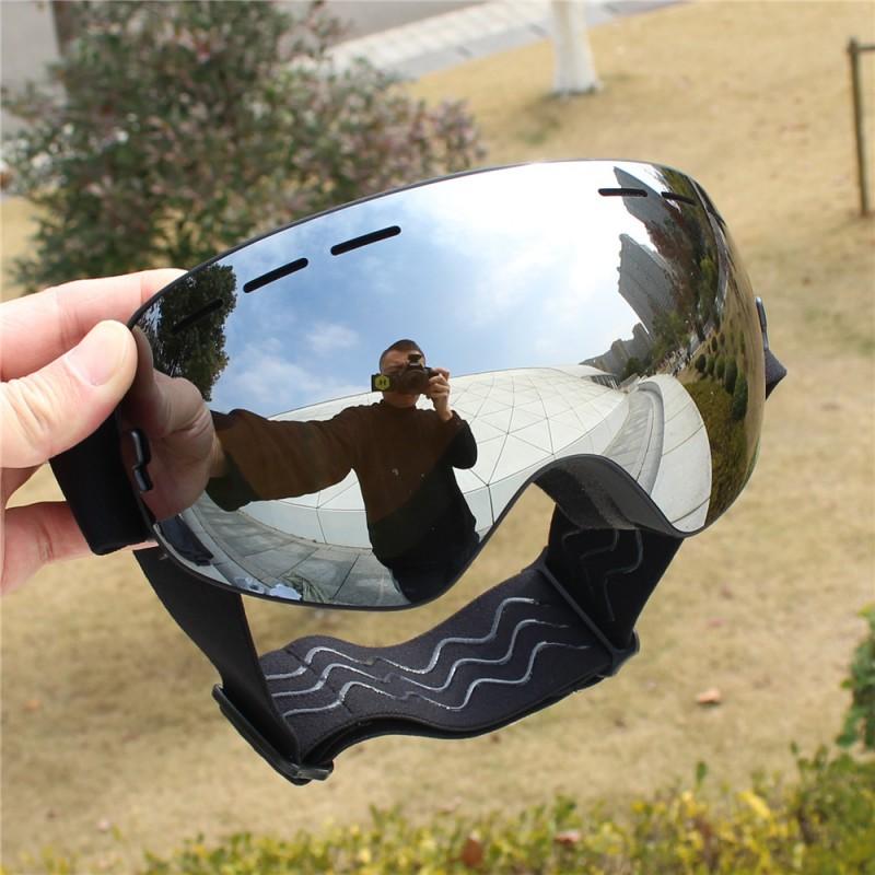 Double-Layer Anti-Fog Ski Goggles With Prescription Lens Slot Adults Windproof UV-Protective Fog-Resistant Snow Sports