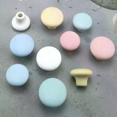 Nordischer Stil Keramik Kinderzimmer Schrankgriffe Macaron Bunt Runde Schubladengriffe und Ziehgriffe Kindermöbelgriffe