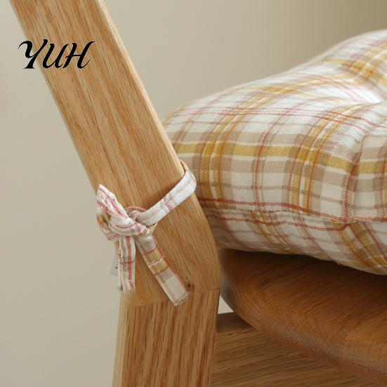 Warm Seat Cushion for Hard Chairs Plaid Chair with Ties, Soft Cozy Dining Pad, 16 High Elastic X Inch Non-slip Pad Home Office Chair, Dormitory