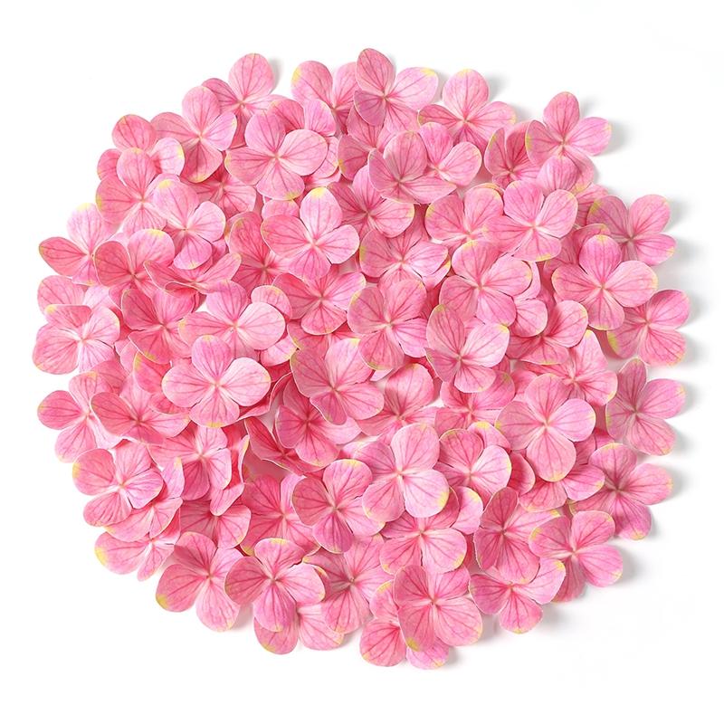 50/100/200Pcs 4.5cm Silk Artificial Hydrangea Flowers Petal Fake Flower for Home Room Decor Wedding Decoration Party Supplies