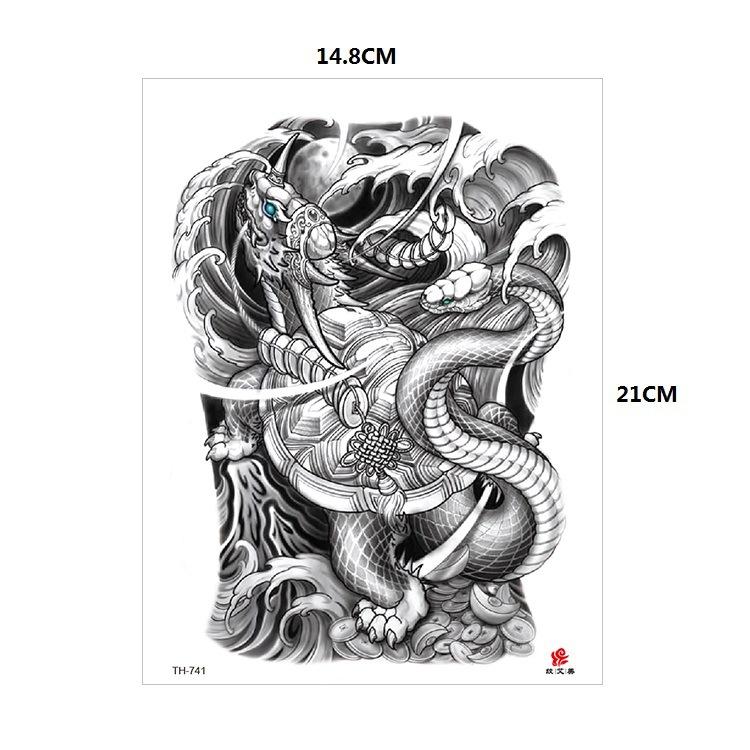 Vzor zvířete tygr vlk květina paže polovina paže vodní transfer vodotětná tetovací samolepka simulační tetování