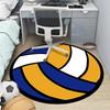 Ball Pattern Round Rug, Sports Themed Floor Mat, Non-Slip Indoor Rug for Game Room Teen Bedroom, Home Decor Mat for Sports